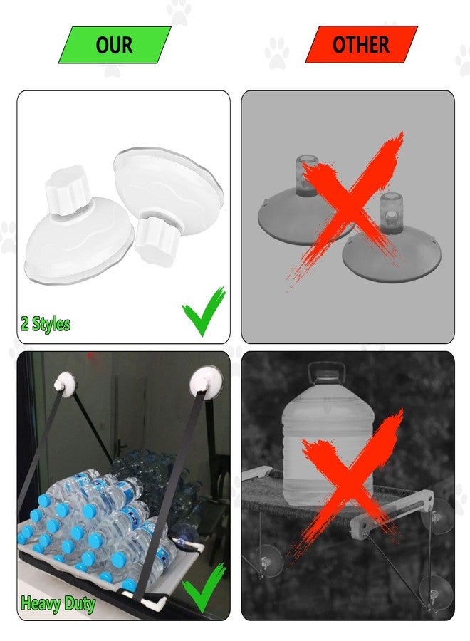 AccEncyc Thick Suction Cup Cat Perches 4Pcs Cat Hammock Replacement Screw Suction Cups for Window Seat - Image 3